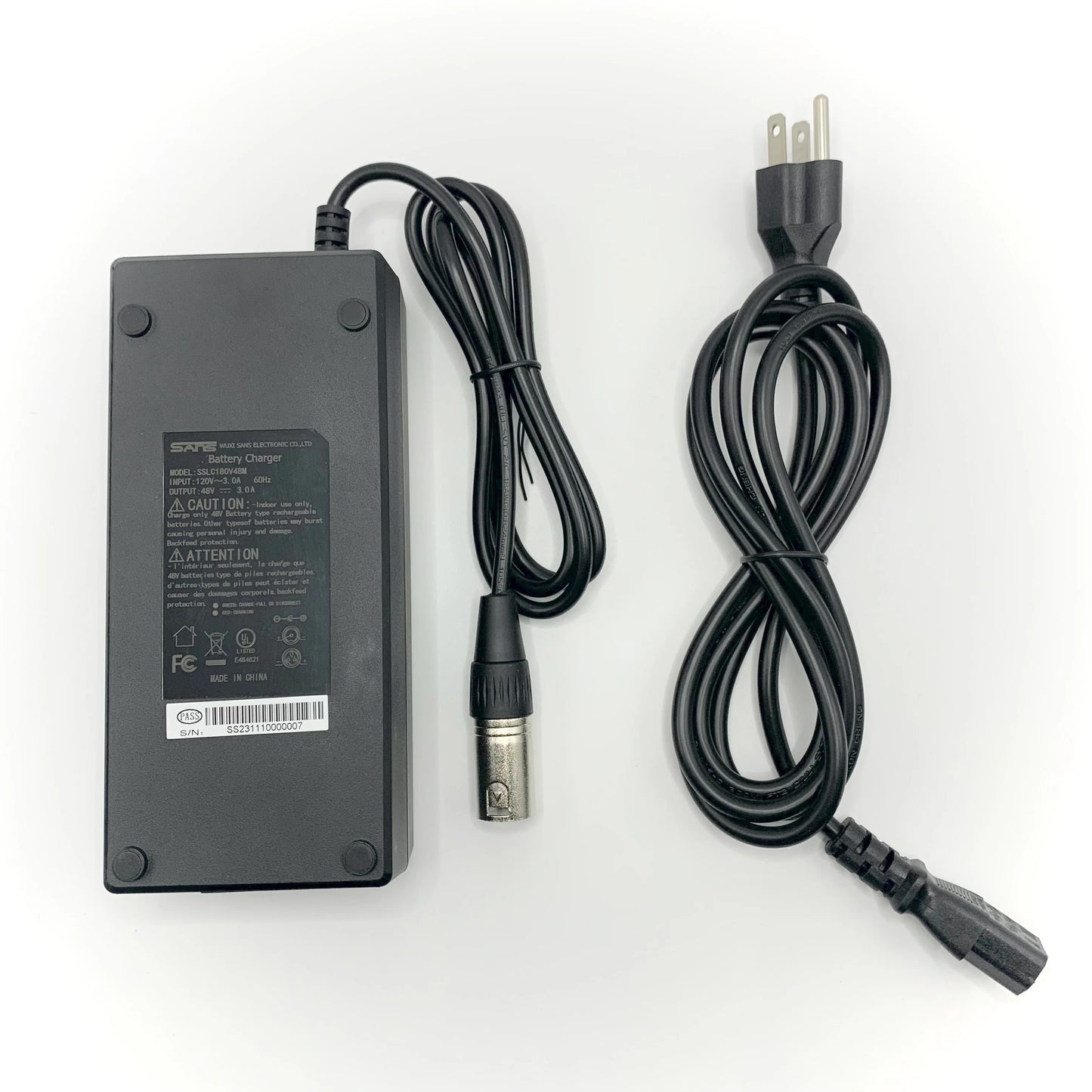 SANS Charger 54.6V 3A | XLR 3PIN(1+2-) Port With SYS FAN